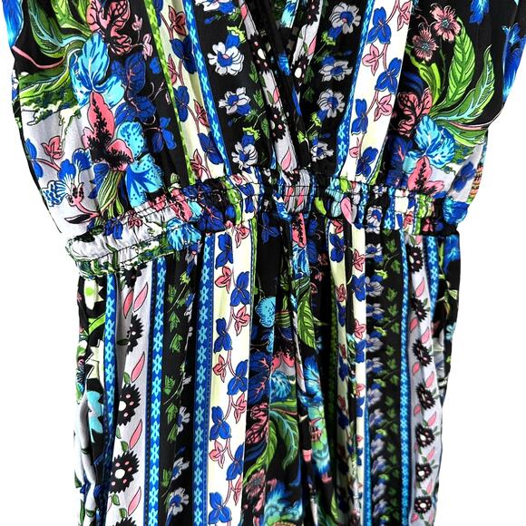 NEW RAGA Women's Floral Printed Sleeveless Jumpsuit Blue Multi Size XS - Picture 4 of 10